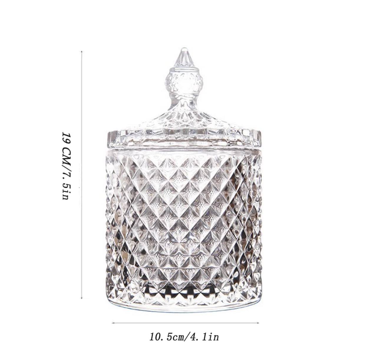 Glass Sweets Jar with Lid, glass Sugar dish