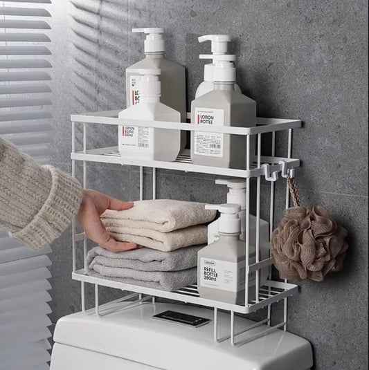 Double Layer Bathroom/ Toilet Racks With Tissue Holder