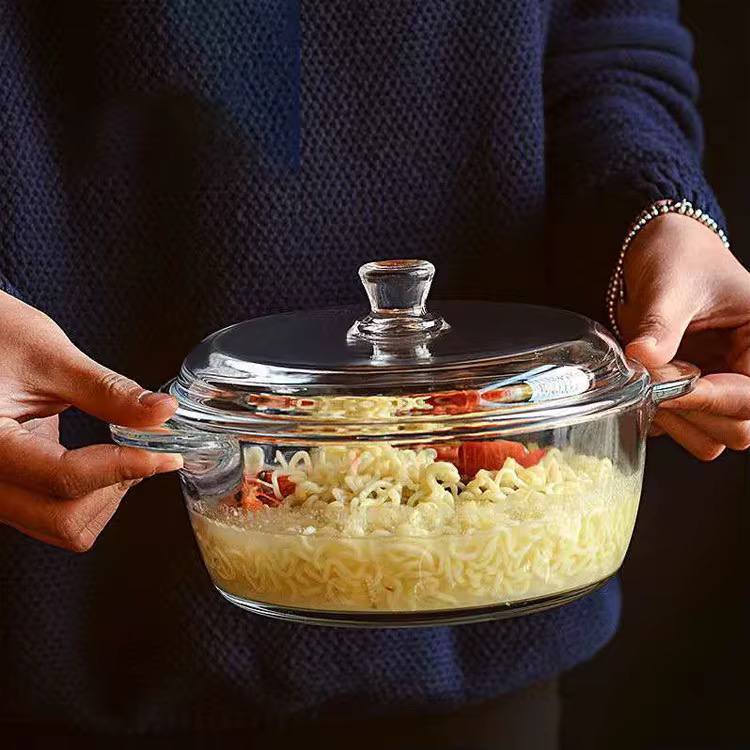 3pc(2.3l,1.5l,1ltr) Toughened Glass Microwave Dishwasher Safe Casserole with Lid Glass