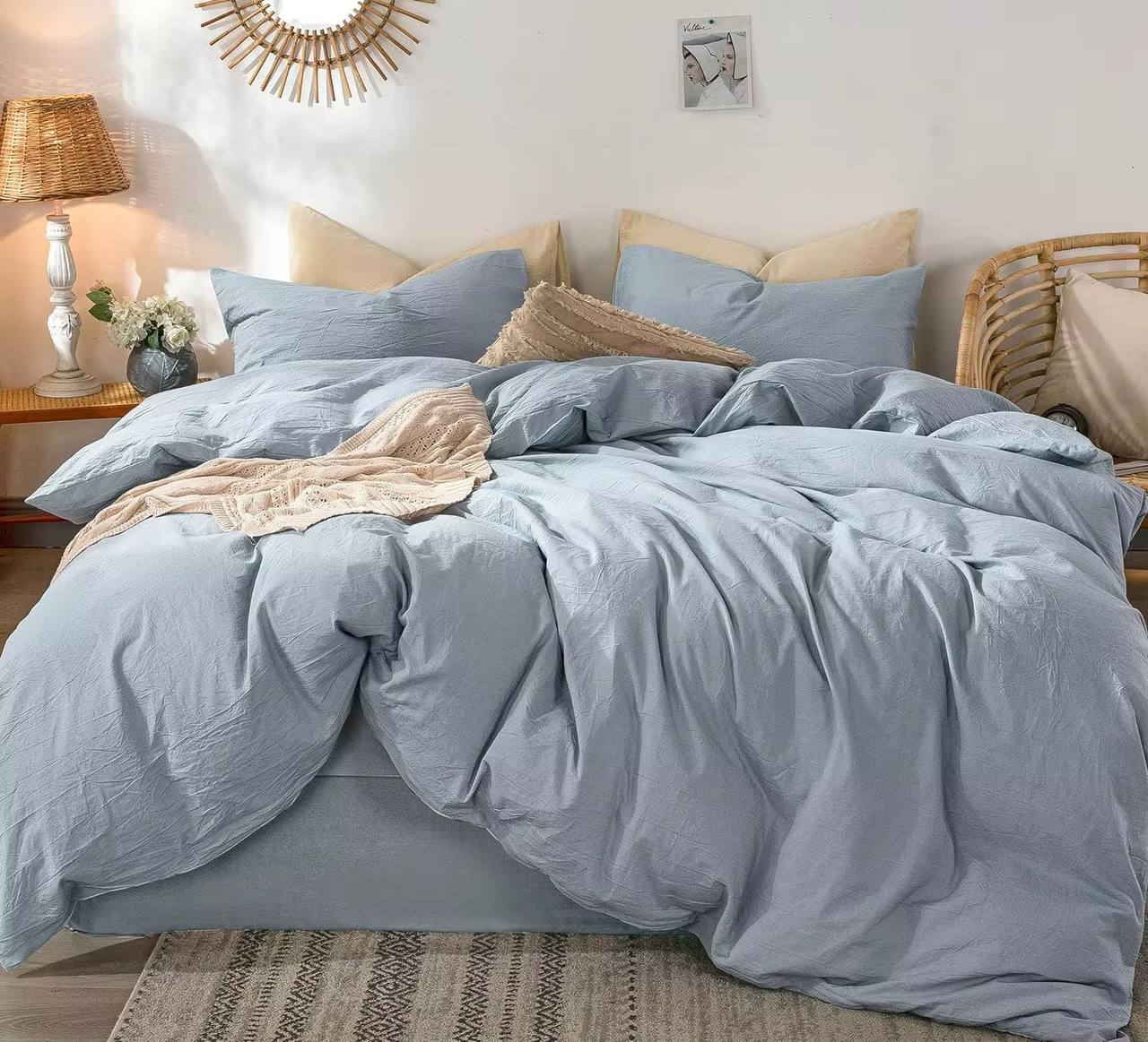 Compressed Cotton duvets with 2 pillow cases,
Super king plus 10*10 feet