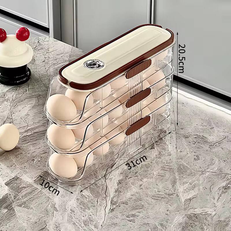 Acrylic Stackable Automatic sliding/rolling Egg Storage box/Egg Tray