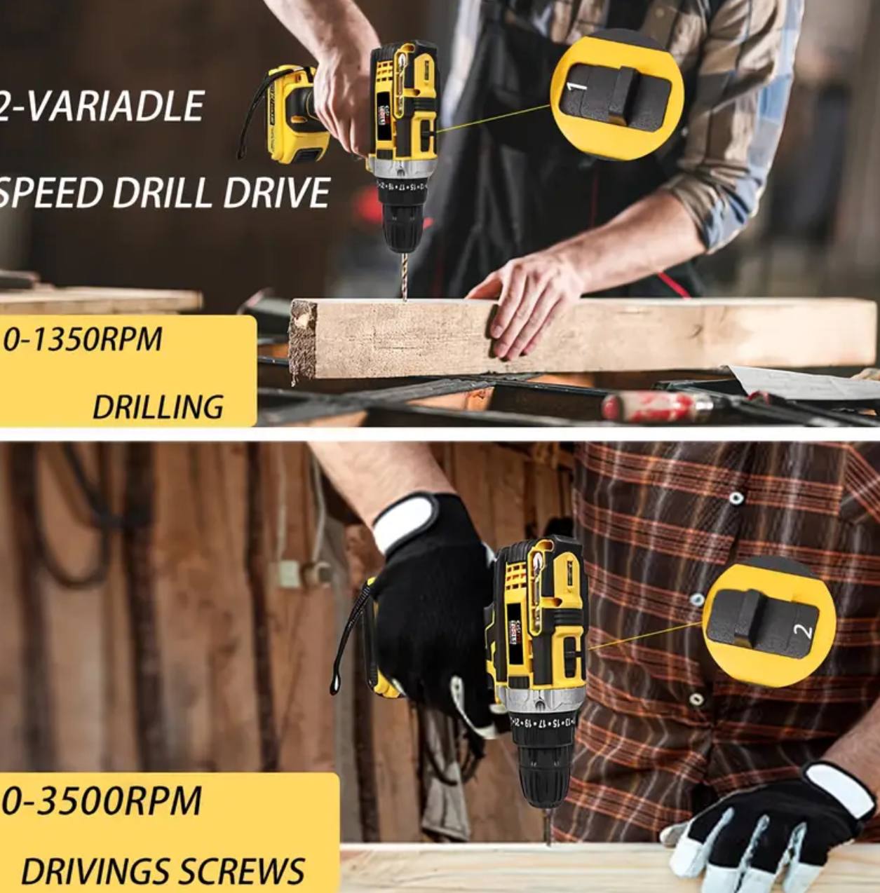 Rechargeable 21 V Cordless Screwdriver Set