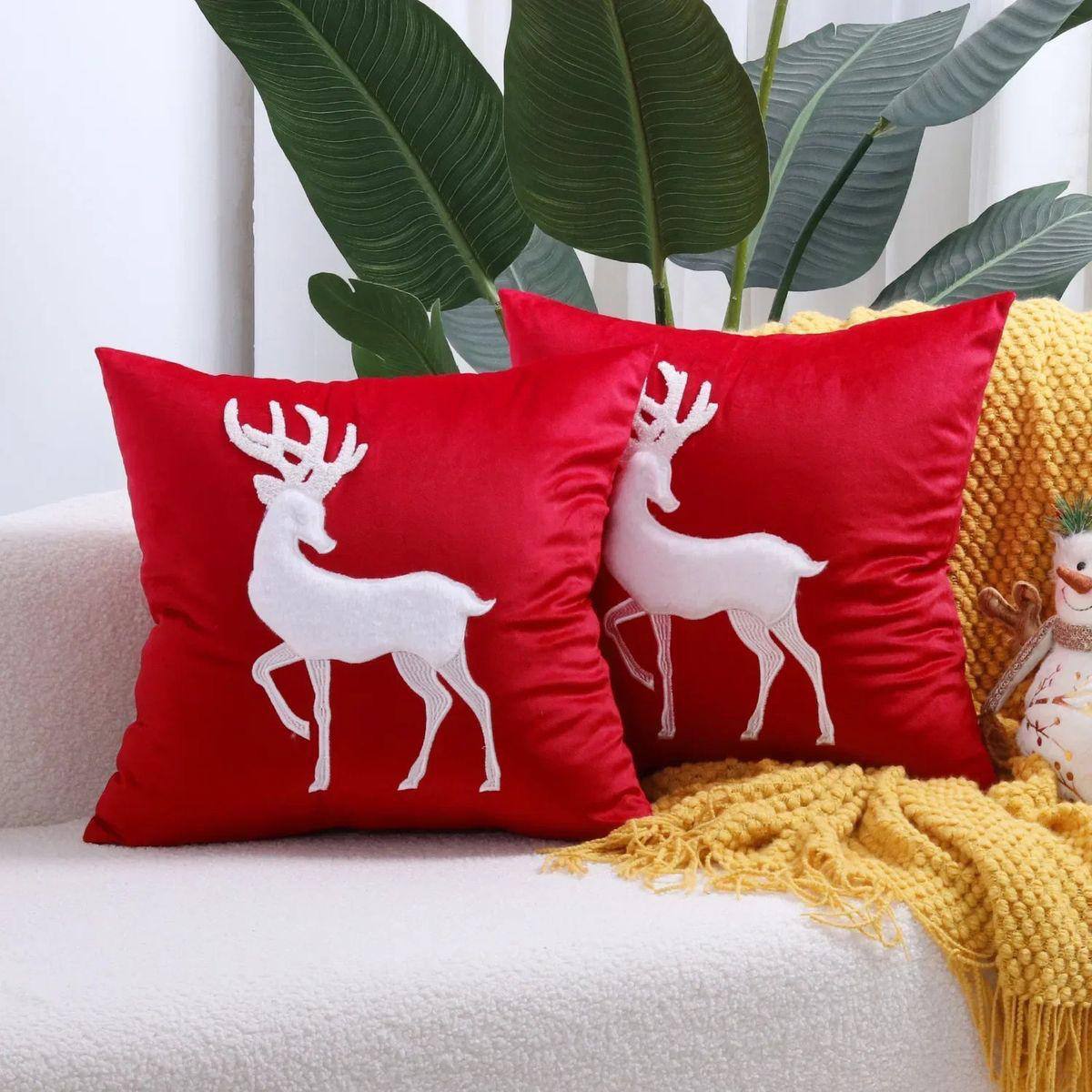 4pc Velvet Decorative Christmas Pillow Covers