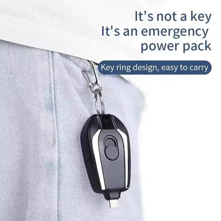 Key chain emergency charger power bank
available  in iphone and type C options