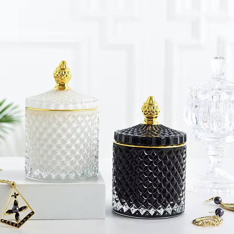 Glass white sugar dish
