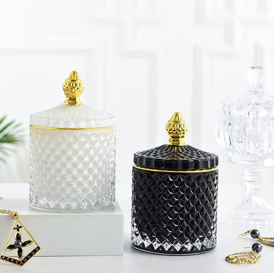 Glass white sugar dish