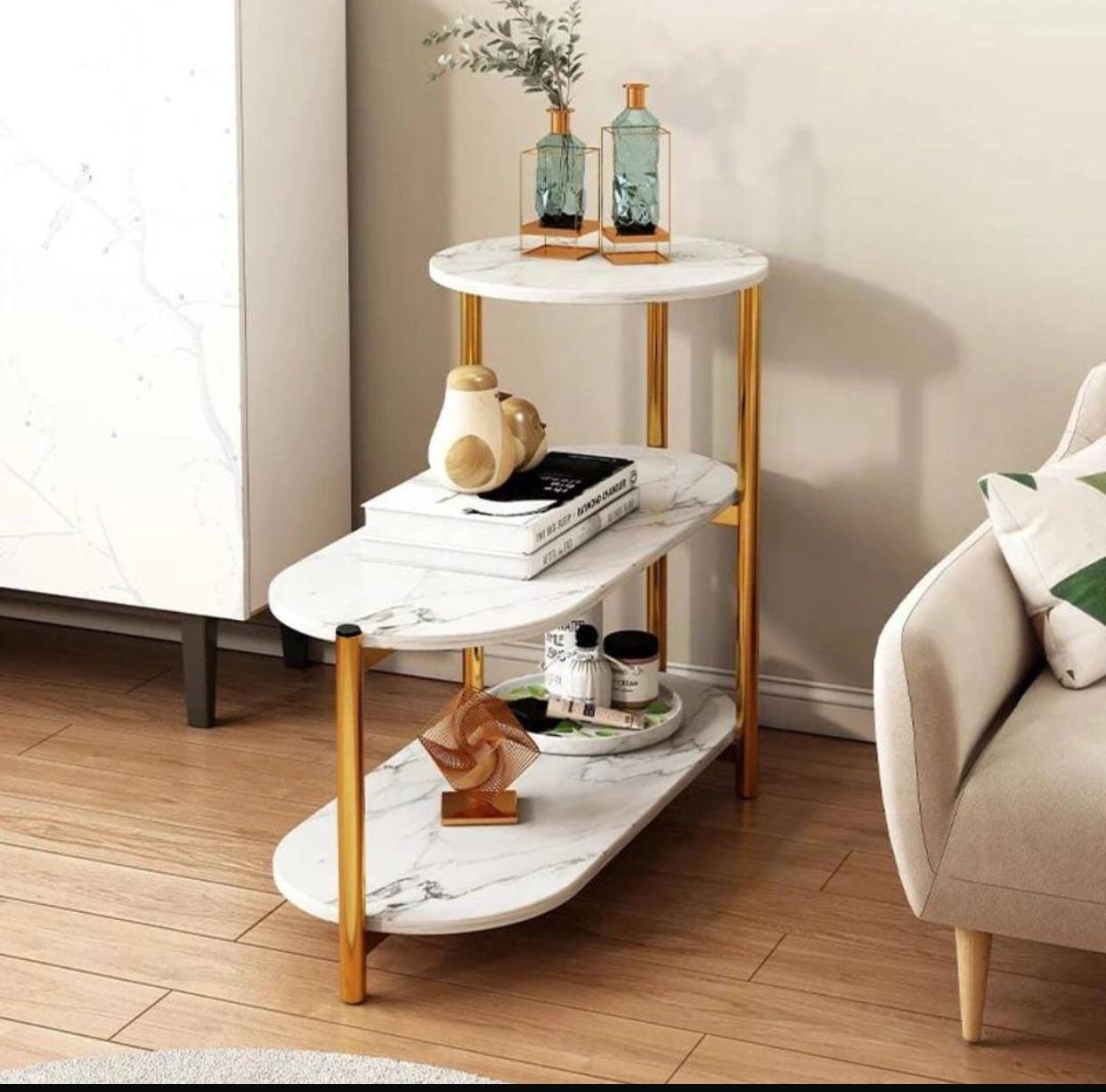 Multiple purposes organizer simple side Table Tripple layer