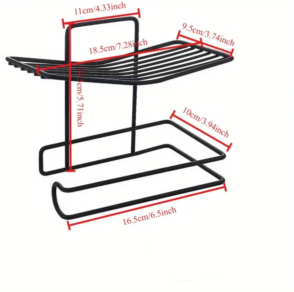 Wall mounted wrought iron  tissue holder with adhesive sticker