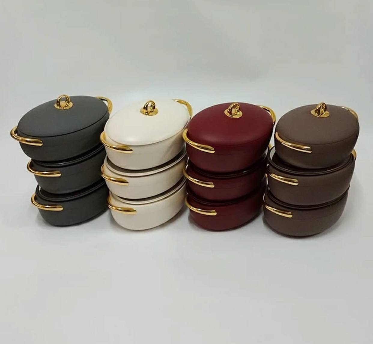 LUXURIOUS  insulated hotpots set OVAL