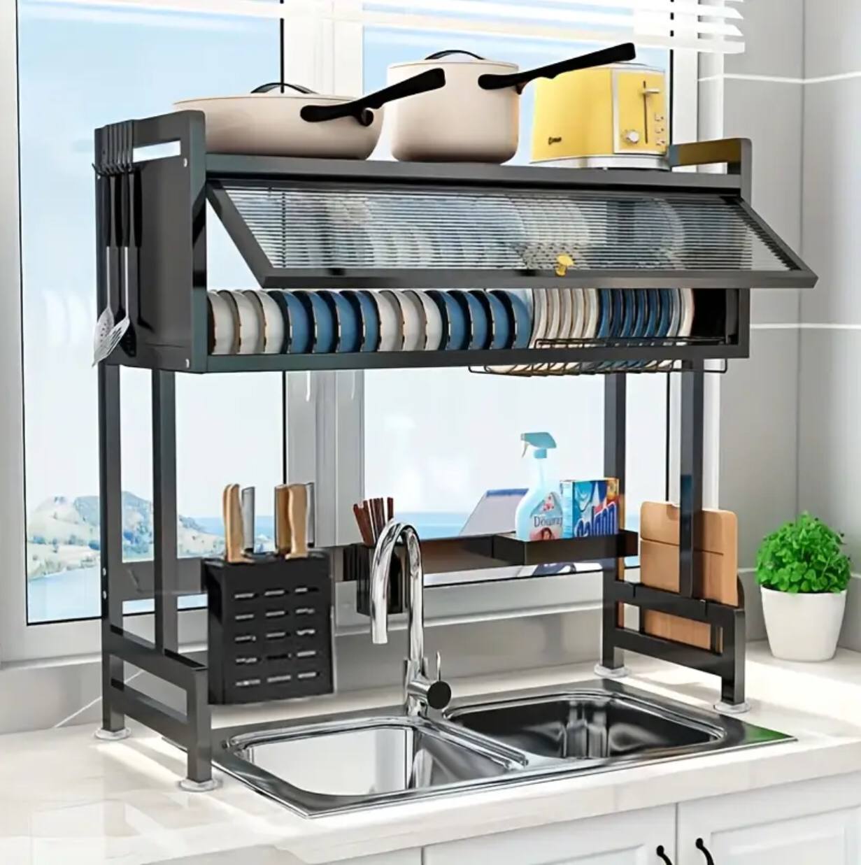 Multi-Purpose Kitchen Storage /Drain Rack