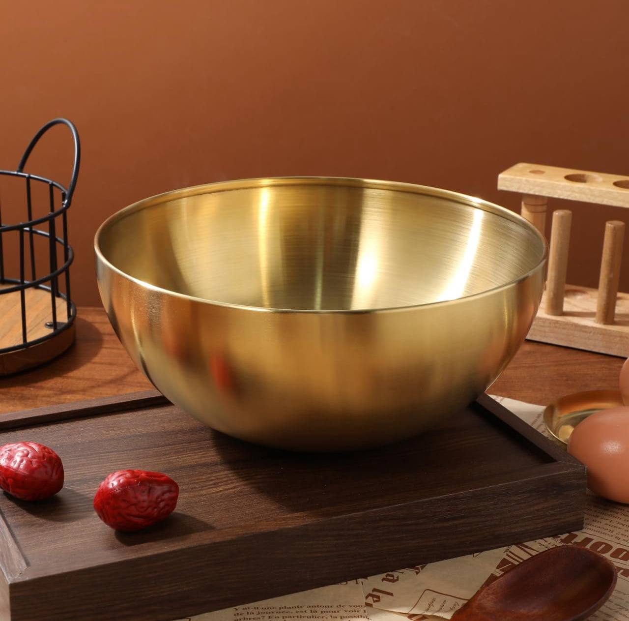 3 Litre Gold Stainless Steel 28cm Ramen Bowl