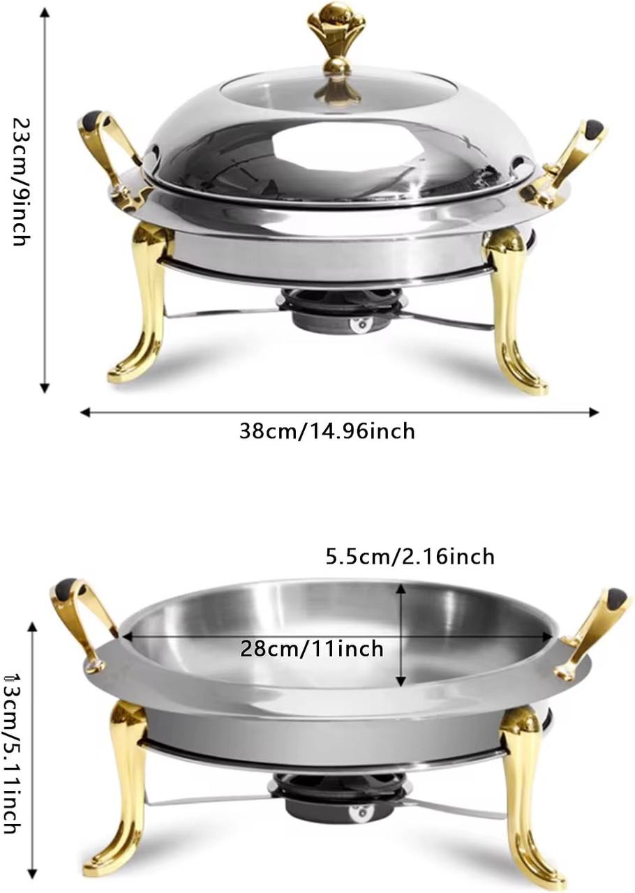 Stainless Food warmers
Round stainless Cheffing dishes