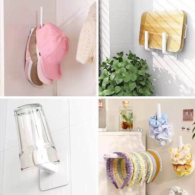 2 pcs Hat Rack for Baseball Caps, Adhesive Hat Hooks for Wall