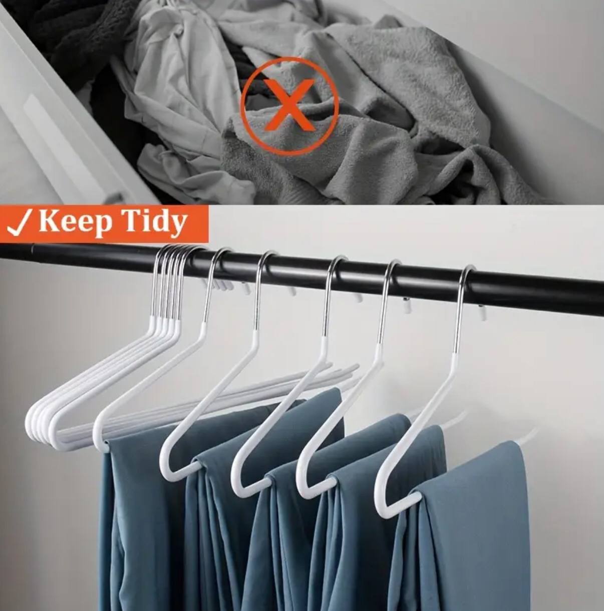 Stainless Steel Hangers for Space-Saving Pants Organization Clothes Rack