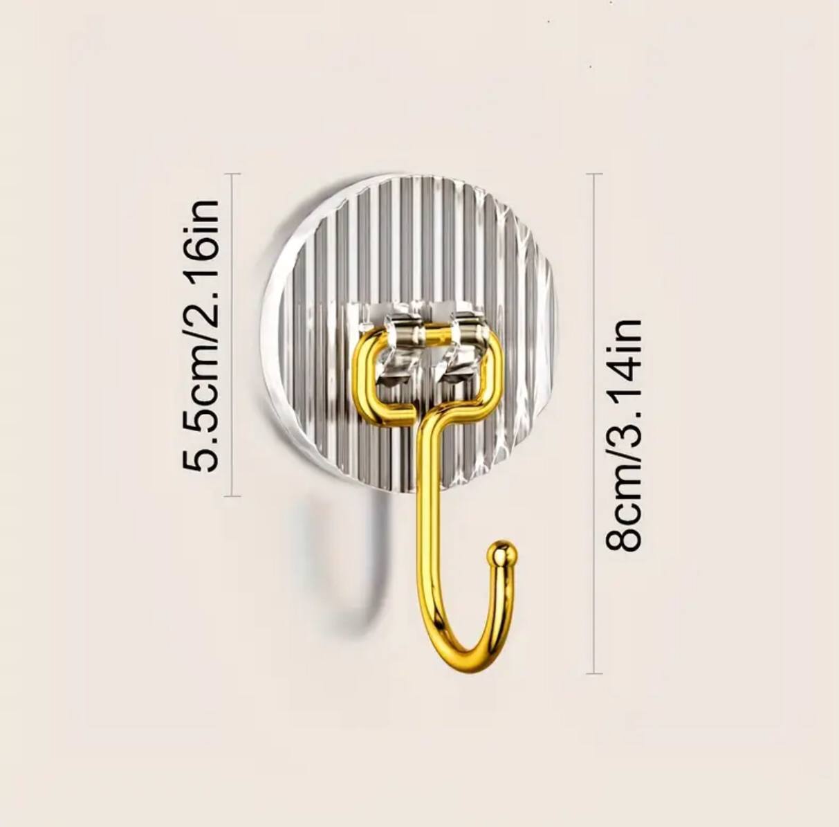 Set of 5 Golden Acrylic Hooks .