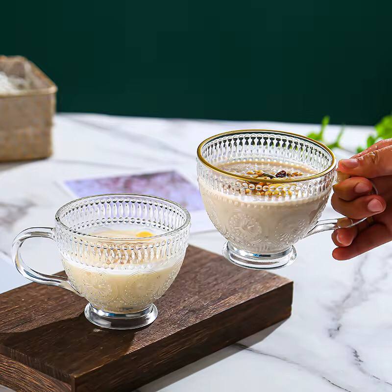 Set of 3 Romantic 500ml premium water/tea glass set