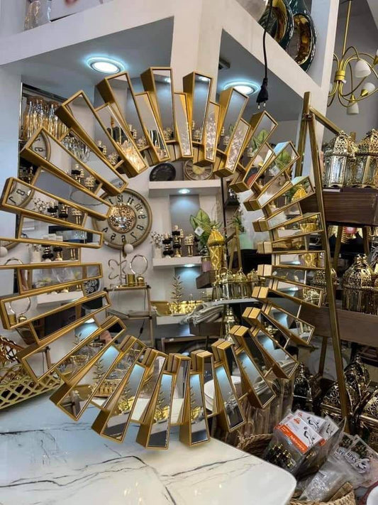 Sunburst round luxury wall decor mirror