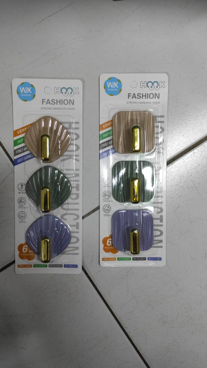 Shell Shape Wall Hooks Strong Load Bearing Wall Hooks 3pcs