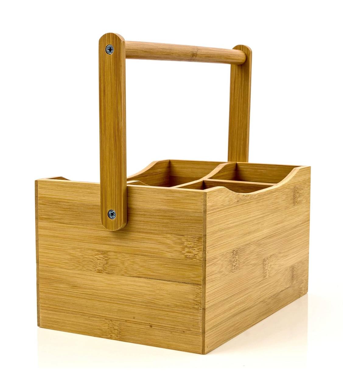 Portable countertop/kitchen cutlery organizer with handle