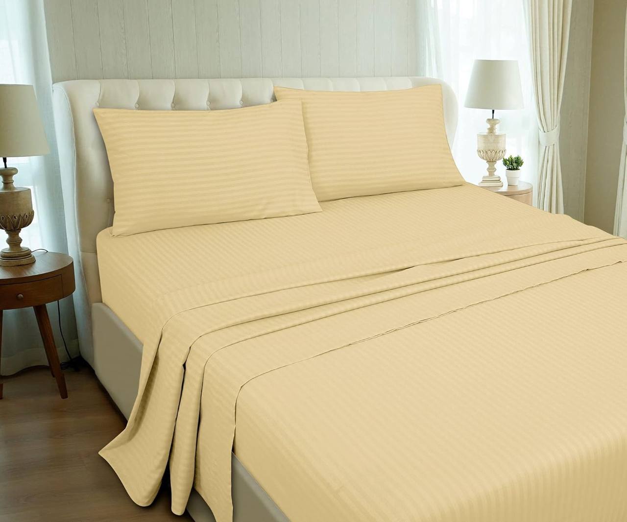 Striped bedsheets