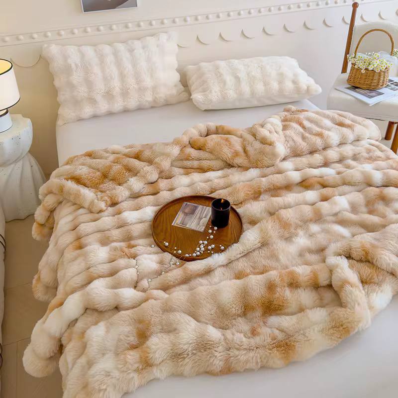Dyed Soft Bubble Winter Throw Blanket Plain