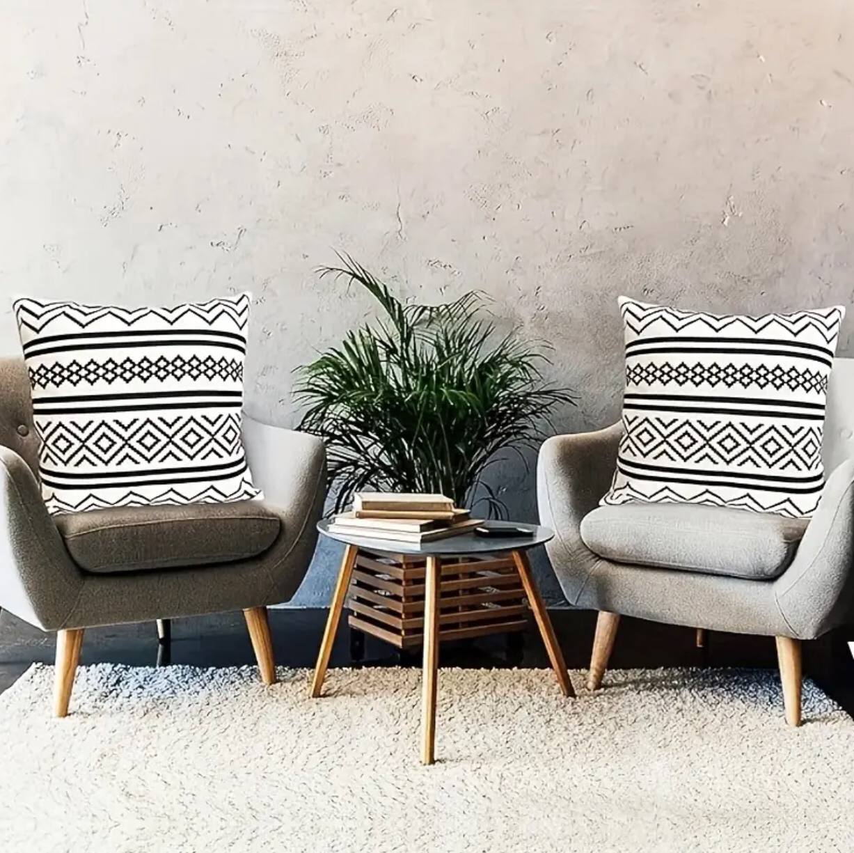 Geometric nordic throw covers/cases.
Tribal vibe