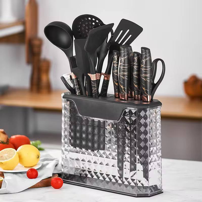 16PCS/Stainless Steel Kitchen Knife Silicone kitchenware set