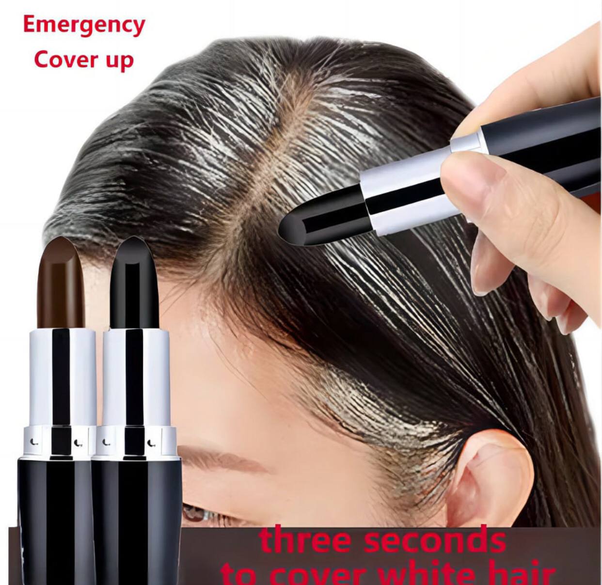 Black & Dark Brown one time hair dye 
stick with instant root coverage