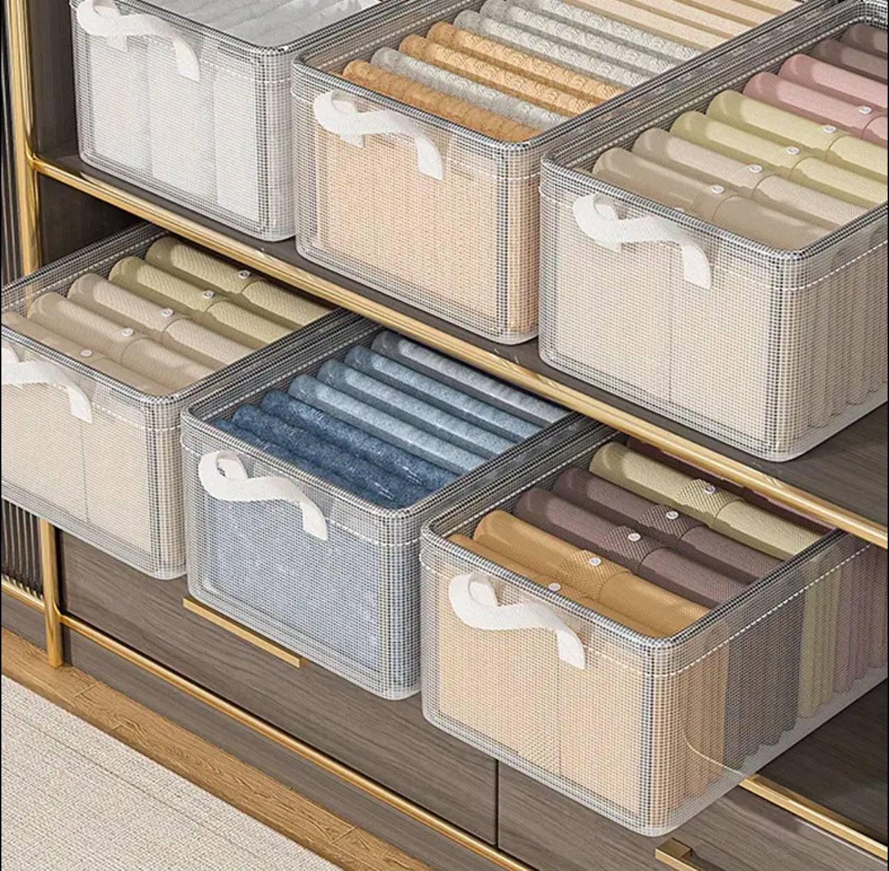 Thick transparent fabric closet organizer