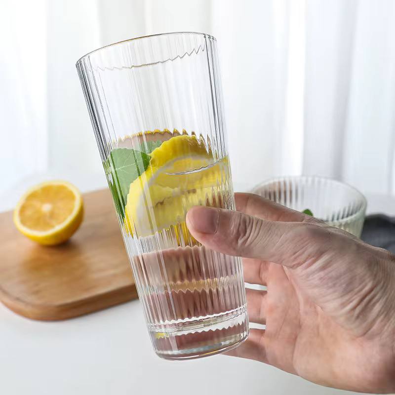 Highball Ribbed Aesthetic Glassware 6pc