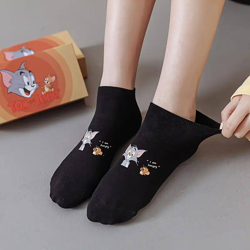 5Pairs Ankle Tom and Jerry Cotton Socks Pack