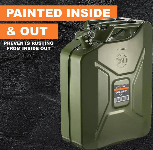 Metallic gasoline cans