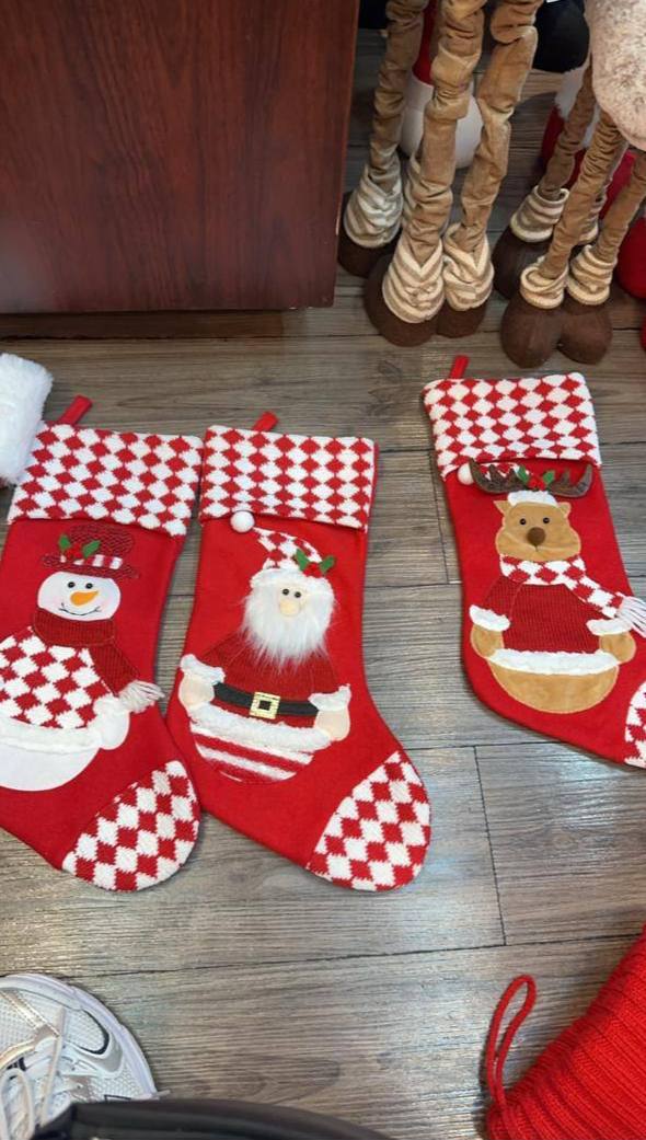 Large Christmas fireplace socks Comes as a set of 3