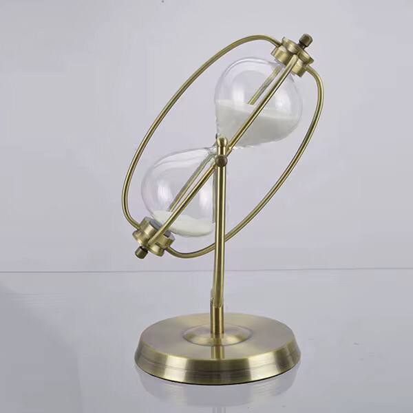 Vintage Handcrafted Hourglass with Exquisite Metal and Glass