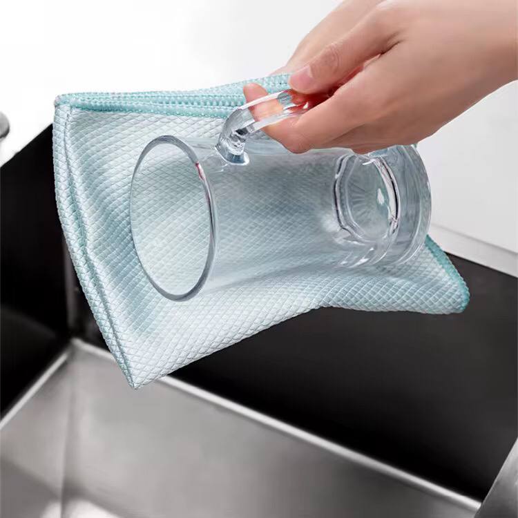 5pcs Fish Scale Microfiber glass Cleaning Cloth