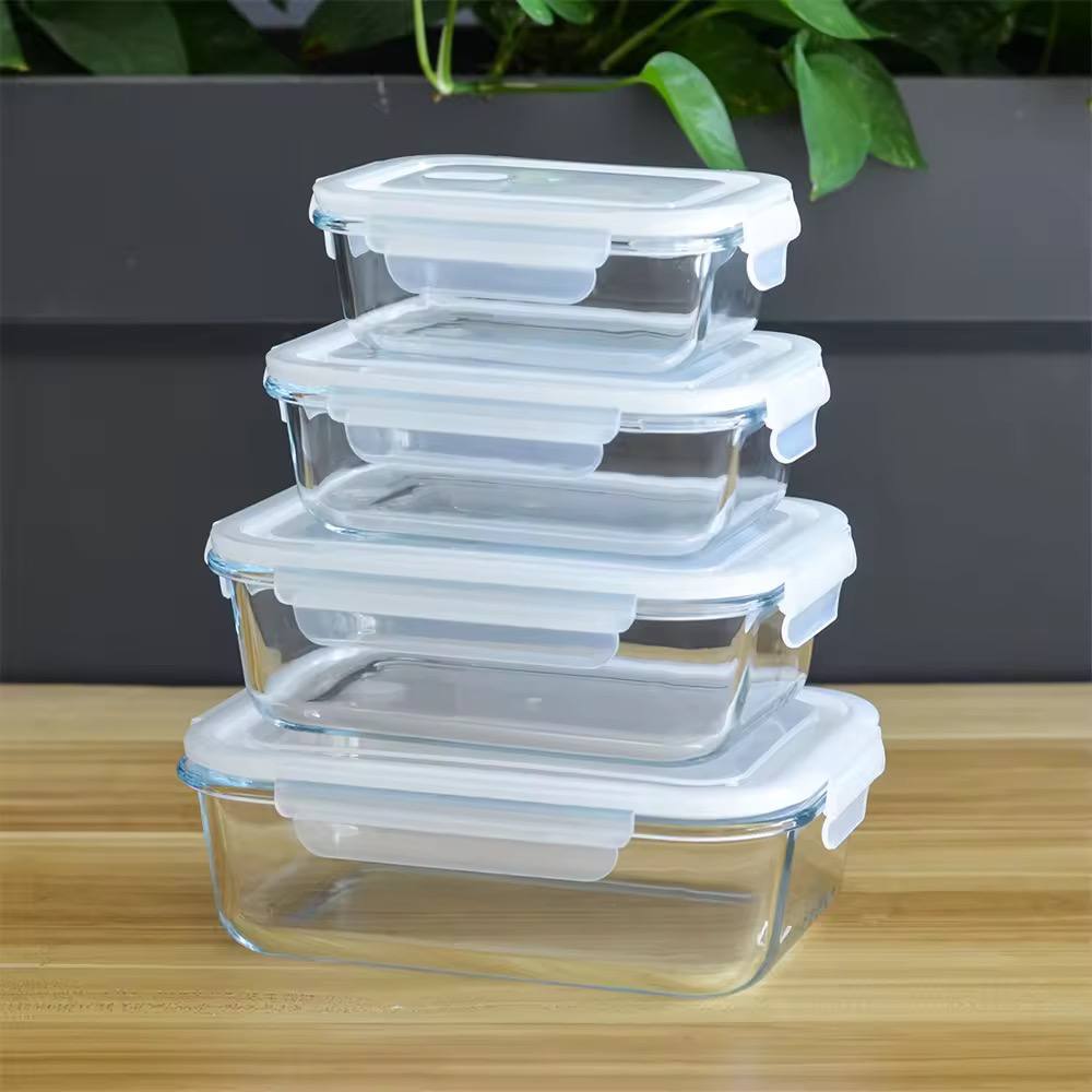 Airtight freezer safe glass storage containers
