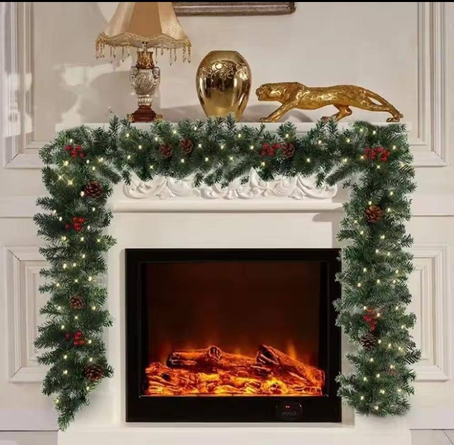 2.7 Christmas garland with lights and decorations