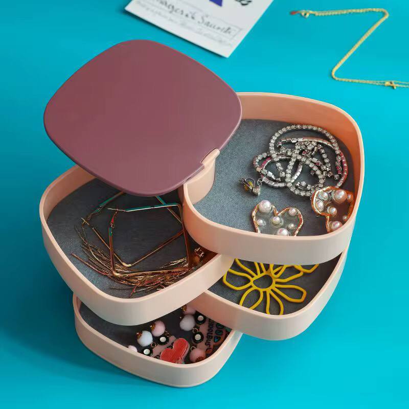 Rotating jewelry organizer.