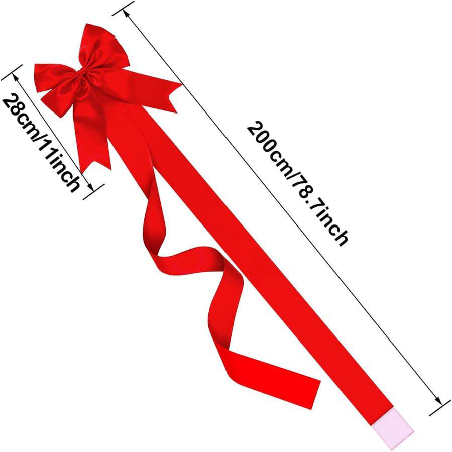 8 Pcs Christmas  Ribbons Bows Red Large Christmas Door Ribbon Cabinet Bows for Gifts Xmas