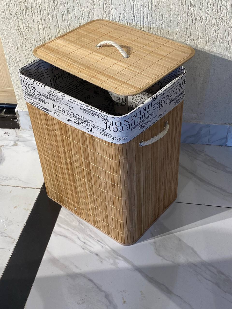 Eco-friendly Foldable bamboo laundry basket