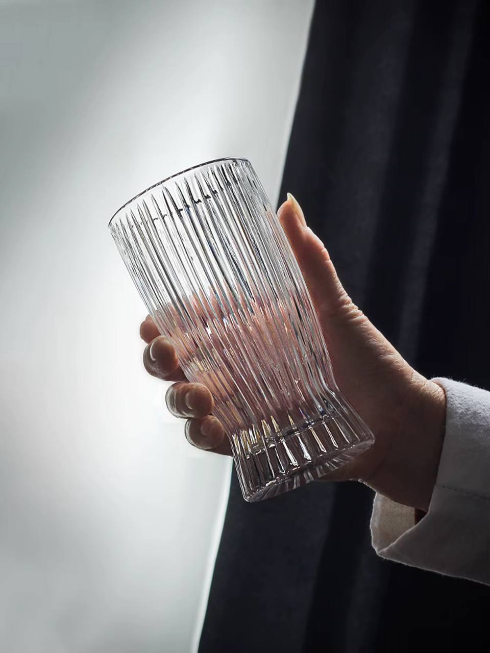 Unique Striped Aesthetic Highball Glass 6pc