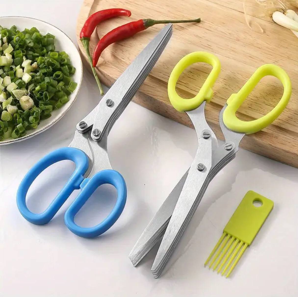 Multifunctional 5 layer herb scissors .