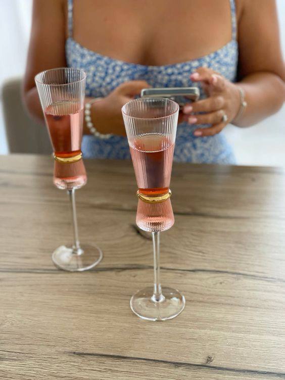 Elegant Crystal Champagne Glass flutes 6pcs