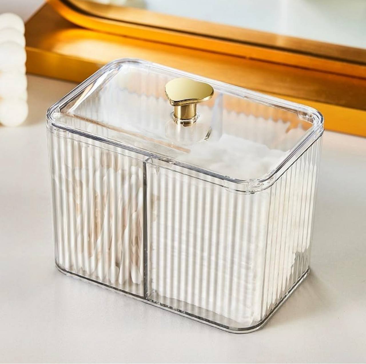 Transparent Acrylic Cotton Swab Storage Box