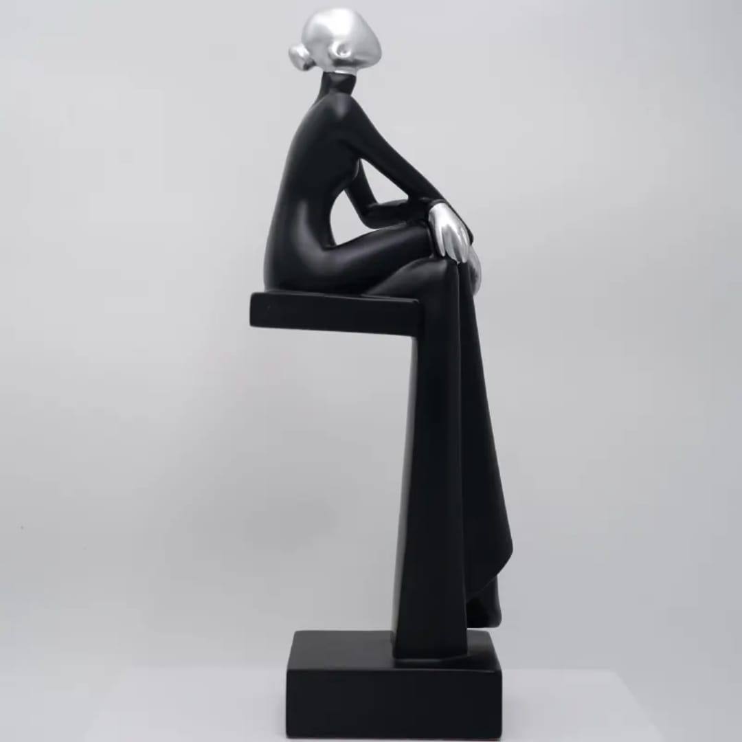 Art Resin women sitting sculpture for Home and office decoration