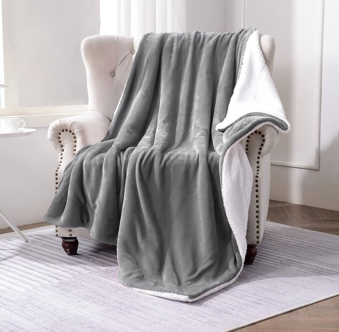 Sherpa flannel throw blankets