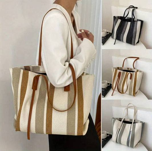 Elena Stripped Tote Bag