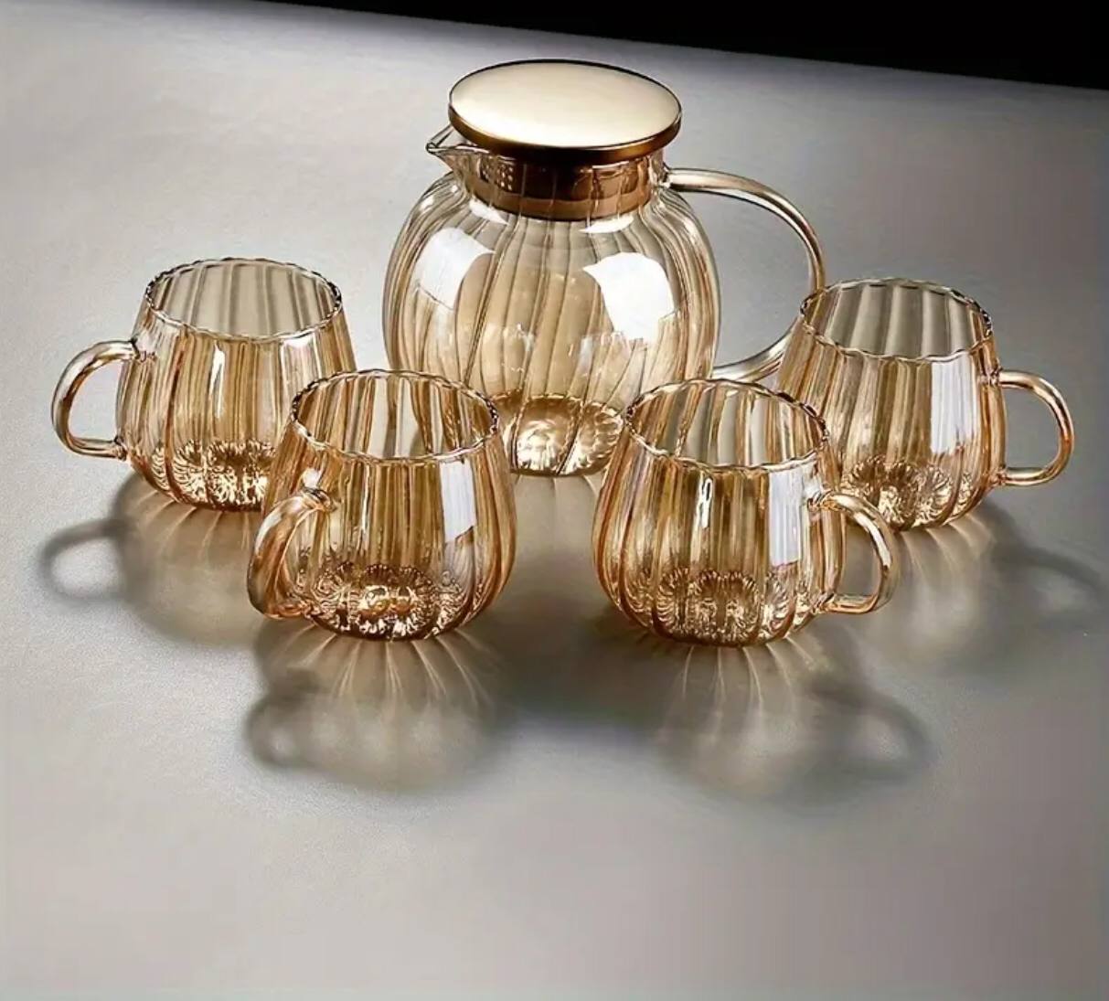 Stripped Pumpkin shape borosilicate cups