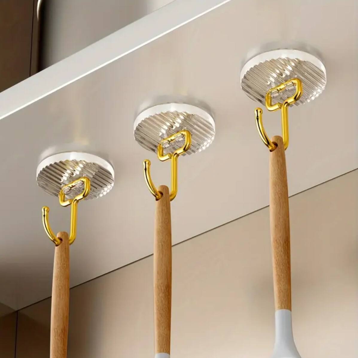 Set of 5 Golden Acrylic Hooks .