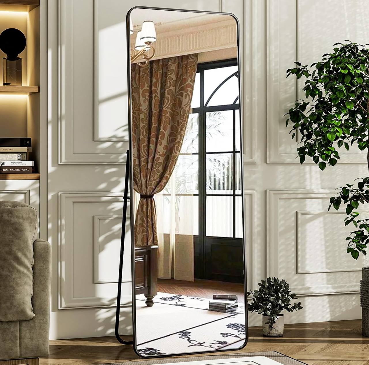 Full body rectangular framed dressing mirror